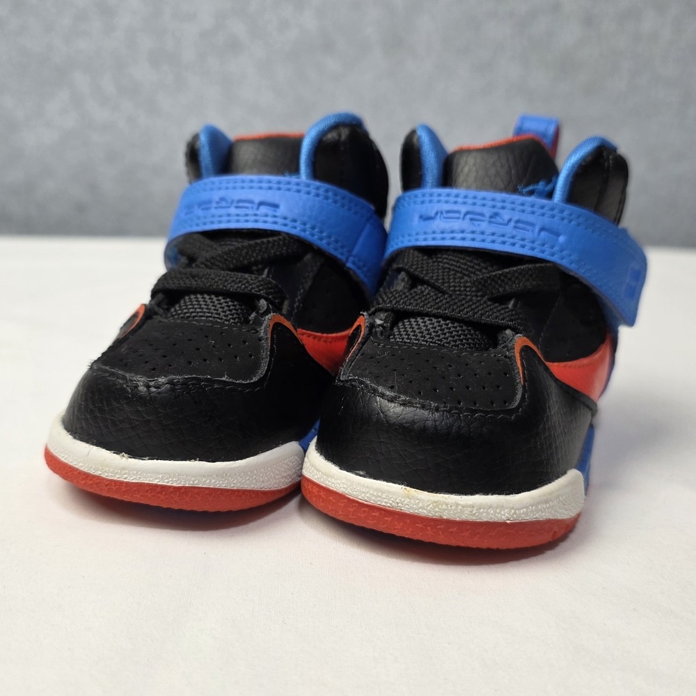 Jordan Flight 45 High Shoes TD Toddler Size 4C Black Blue Red 599903-027 Baby - Picture 4 of 11